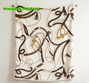 Hermès Equestrian Belt & Stirrup Print Flannel Throw Blanket IMG_5225